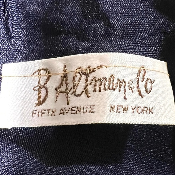 VINTAGE B. Altman & Co 1970s Maxi Dress Gown Navy Silver Calico Vtg 70s Prairie - Picture 9 of 16